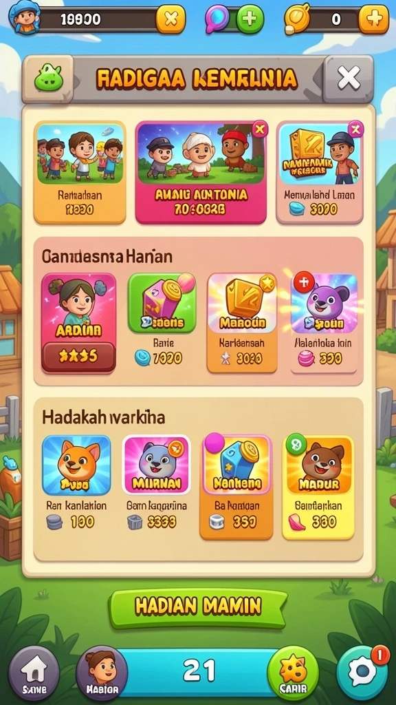 Beragam permainan seru tersedia dalam aplikasi.
