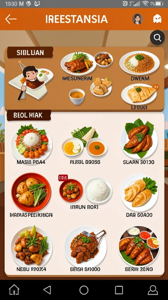 Tampilan awal yang menarik dengan karakter unik.