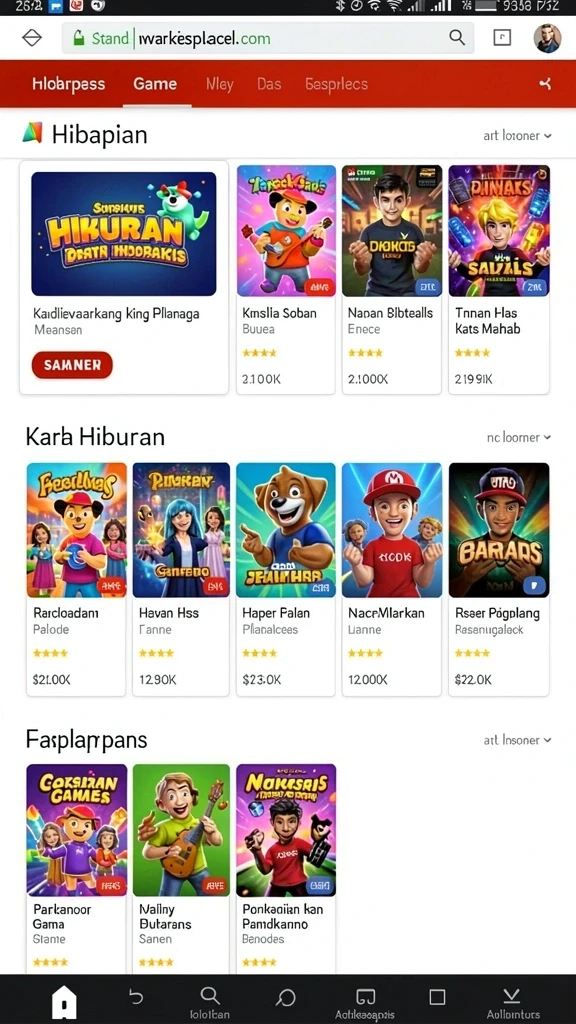 Tampilan utama SPINHARTA dengan beragam mesin slot.
