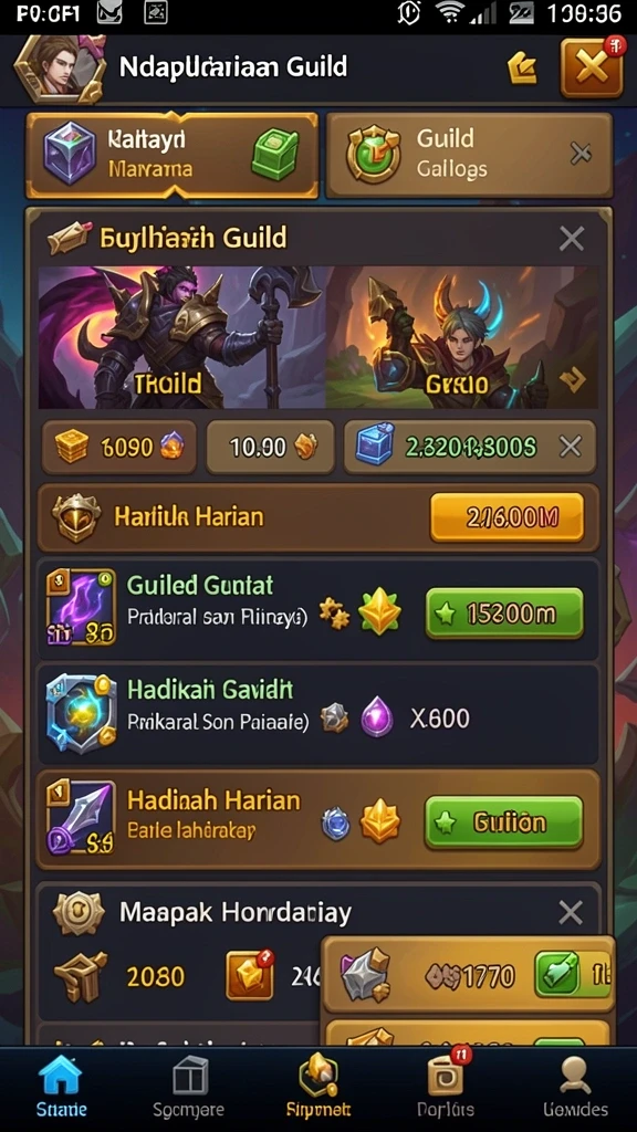 Karakter-karakter unik yang dapat dipilih.