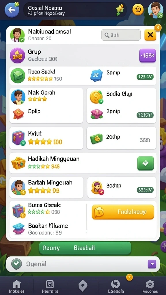 Berbagai pilihan permainan yang menarik.
